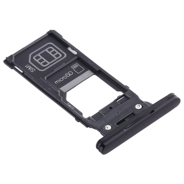 Sony Xperia XZ2 SIM Card Tray + Micro SD Card Tray Replacement (Black) - Fully Compatible, Professional Installation Recommended