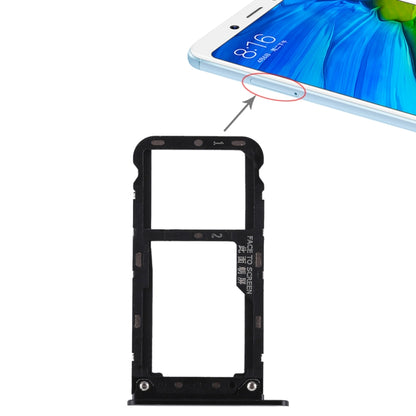 2-in-1 SIM & Micro SD Card Tray for Xiaomi Redmi Note 5 (Black) - Replacement Part, Quality Checked
