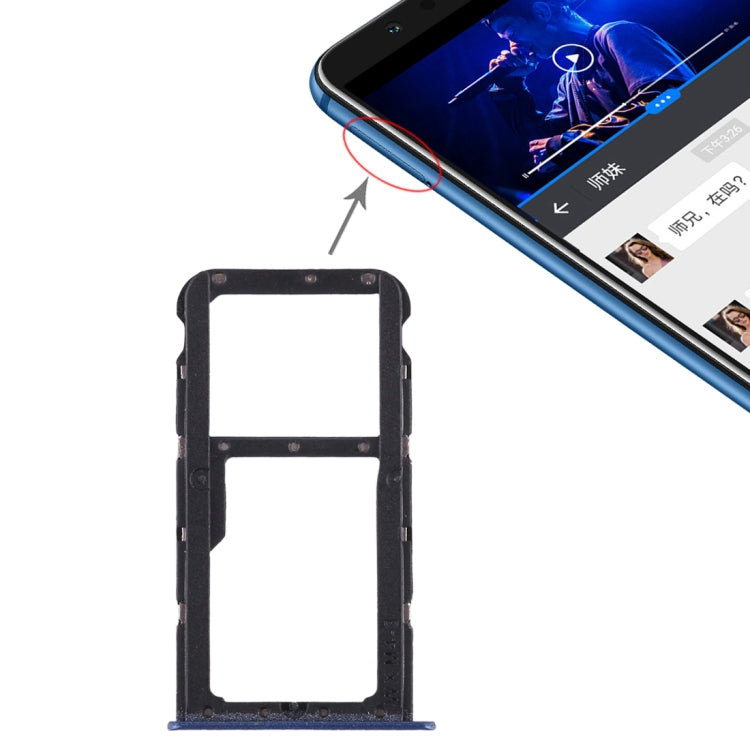 Huawei Honor Play 7X SIM Card Tray / Micro SD Card Tray Replacement (Blue) - Quality Checked