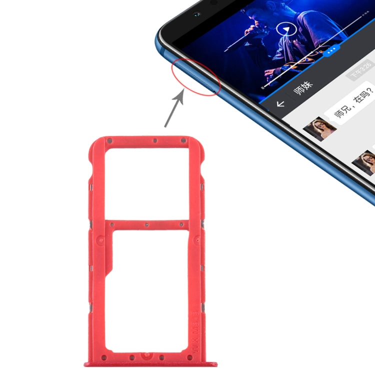 Huawei Honor Play 7X SIM Card Tray & Micro SD Card Tray Replacement (Red) - Quality Checked