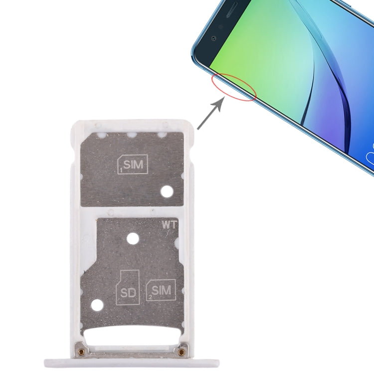 2-Pack SIM & Micro SD Card Tray for Huawei Enjoy 6 / AL00 (White) - Replacement Parts