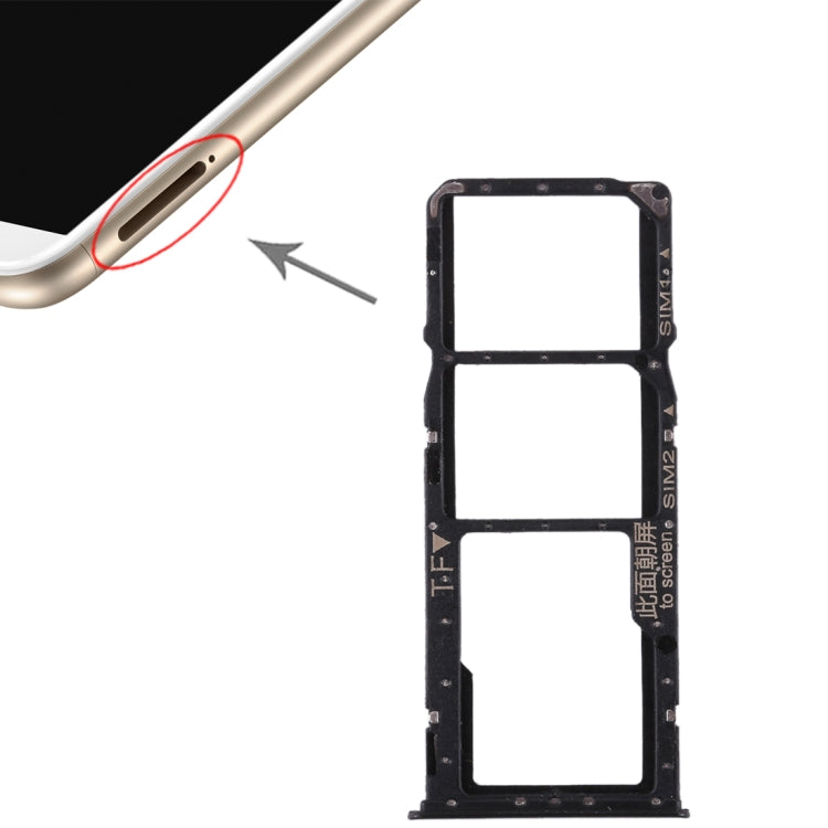 Replacement 2 SIM Card Tray & Micro SD Card Tray for Huawei Enjoy 8 Plus (Black) - Quality Checked