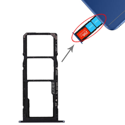 SIM Card Tray + Micro SD Card Tray for Huawei Honor 7A (Black) - Replacement Part for Damaged Trays