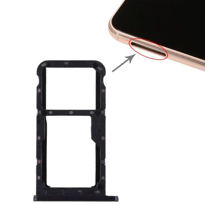 SIM Card Tray & Micro SD Card Tray for Huawei P20 Lite / Nova 3e (Black) - Replacement Part