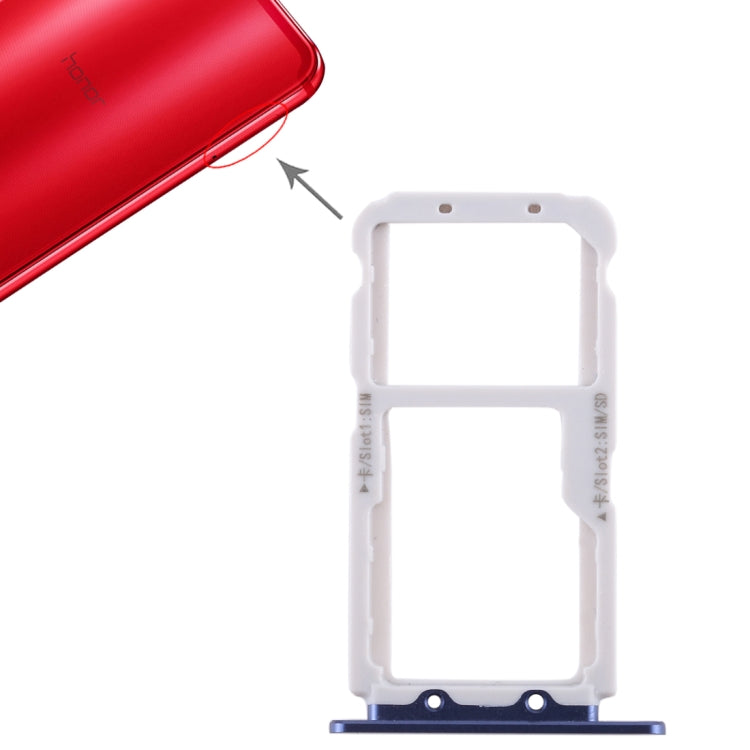 SIM Card Tray & Micro SD Card Tray for Huawei Honor View 10 / V10 - Replacement Parts (Blue)
