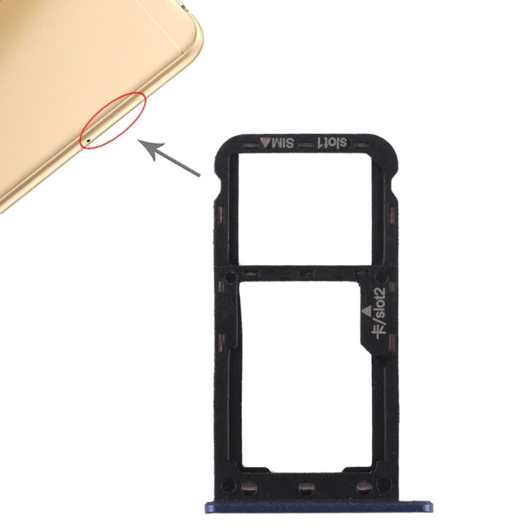 SIM Card Tray and Micro SD Card Tray for Huawei Enjoy 7 - Replacement Part (Blue)