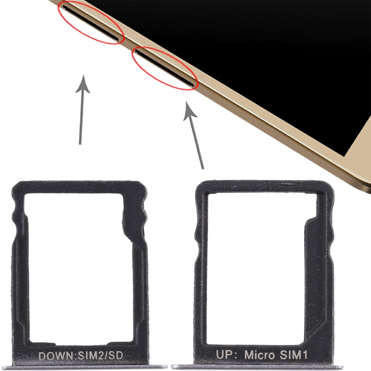 Grey SIM Card Tray + Micro SD Card Tray for Huawei Enjoy 5s - Replacement Part, Quality Checked