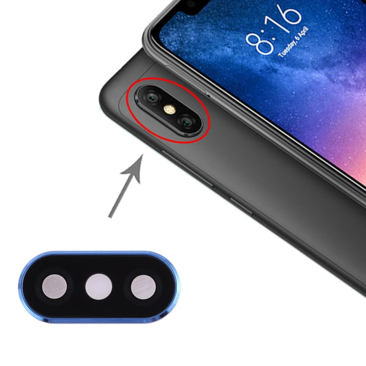 10 PCS Blue Camera Lens Covers for Xiaomi Redmi Note 6 Pro - Replacement Parts, Professional Installation Recommended