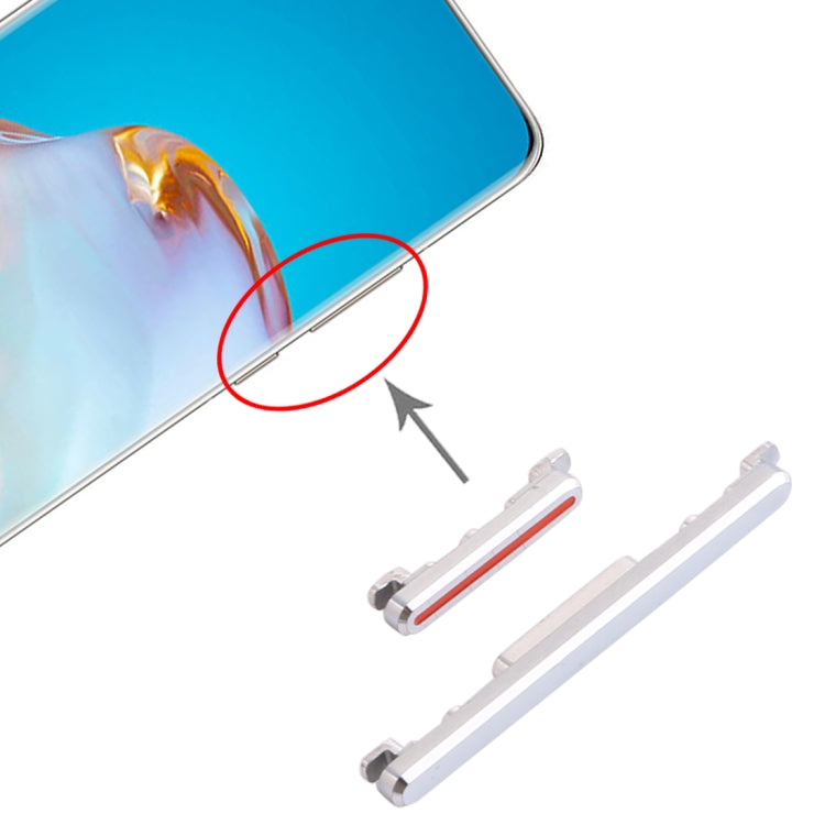 Huawei P40 Pro Power & Volume Control Button Replacement (Silver) - Perfect Fit, Professional Installation Recommended