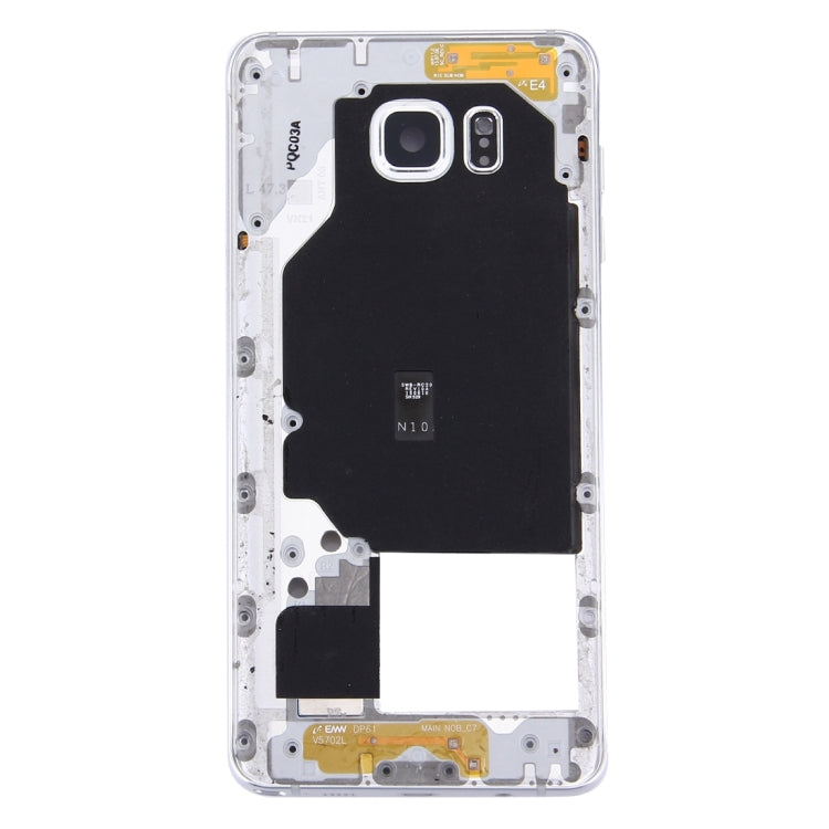 White Middle Frame Bezel Replacement for Samsung Galaxy Note 5 / N9200 - Perfect Fit & Quality Checked