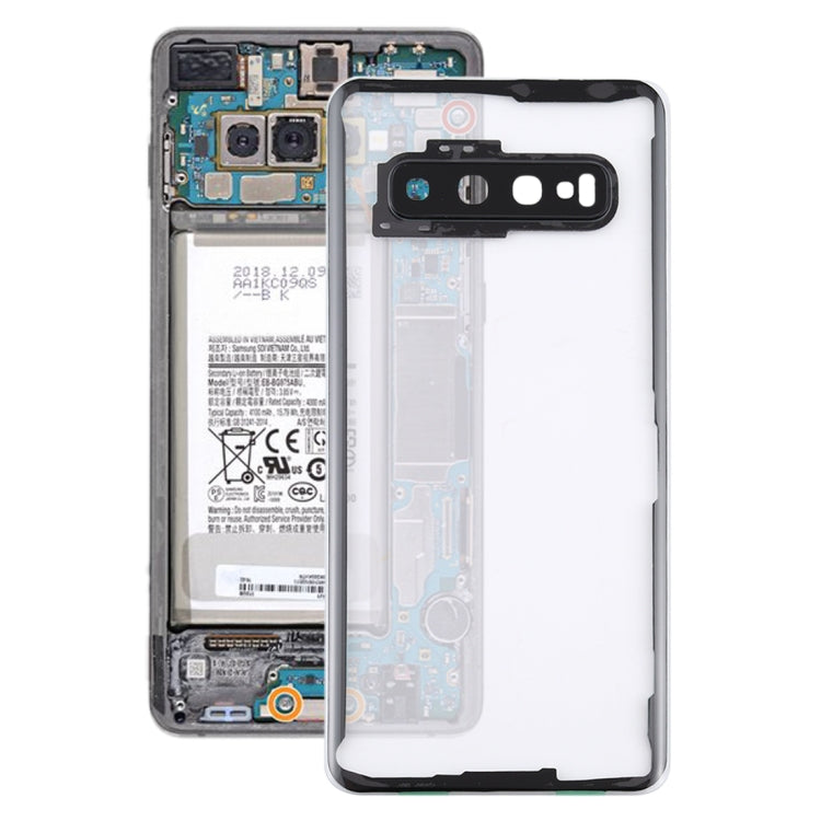 Transparent Battery Back Cover with Camera Lens Frame for Samsung Galaxy S10 G973F/DS G973U G973 SM-G973