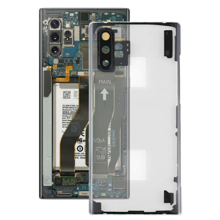 Transparent Battery Back Cover with Camera Lens Frame for Samsung Galaxy Note 10+ N975/N9750 Replacement