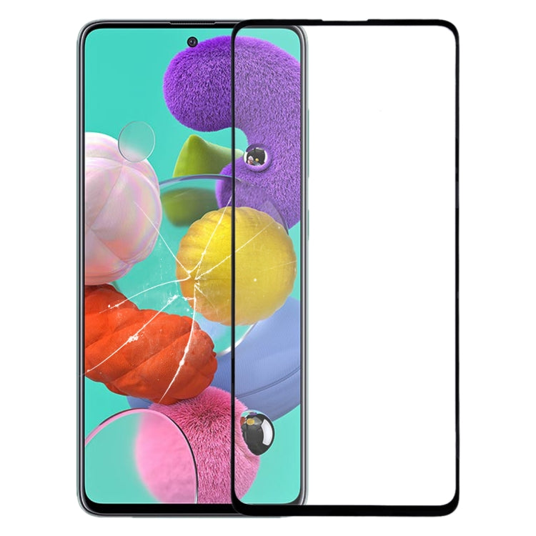 Replacement Black Front Screen Outer Glass Lens for Samsung Galaxy A51 - Compatible, High Quality