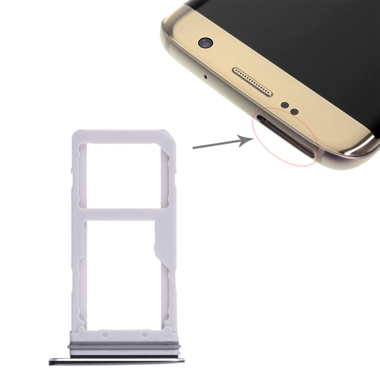 Black Dual SIM and Micro SD Card Tray for Samsung Galaxy S7 Edge - Replacement Part