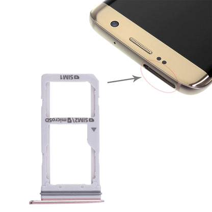 Pink SIM Card Tray / Micro SD Card Tray for Samsung Galaxy S7 Edge - Replacement Part