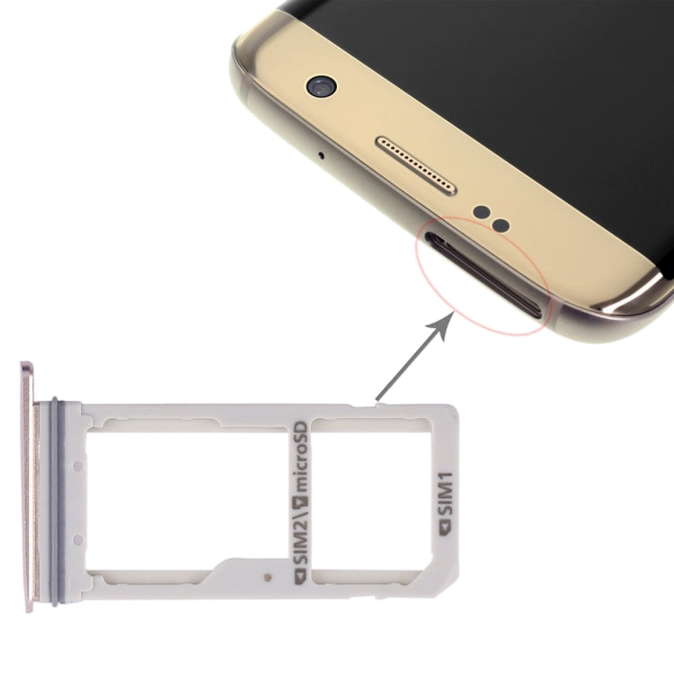 Gold SIM Card & Micro SD Card Tray for Samsung Galaxy S7 Edge - Replacement Part
