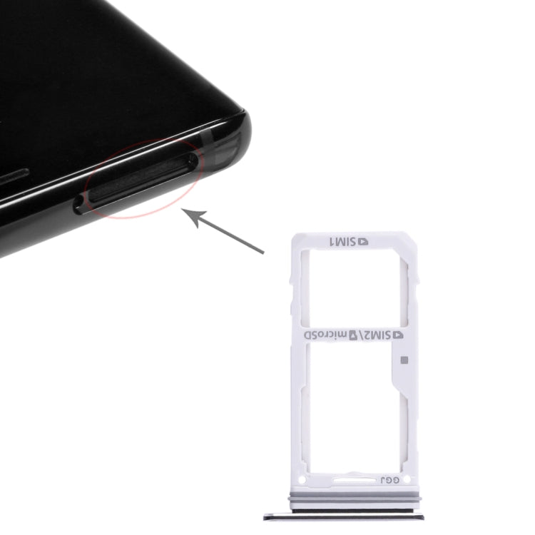 Black SIM Card Tray / Micro SD Card Tray for Samsung Galaxy Note 8 - Replacement Part