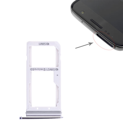 Black SIM & Micro SD Card Tray for Samsung Galaxy S7 - Replacement for Dual SIM Use