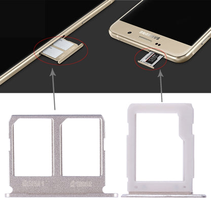 Gold SIM Card Tray & Micro SD Card Tray for Samsung Galaxy A9100 / A9 (2016) - 2 Slots Replacement