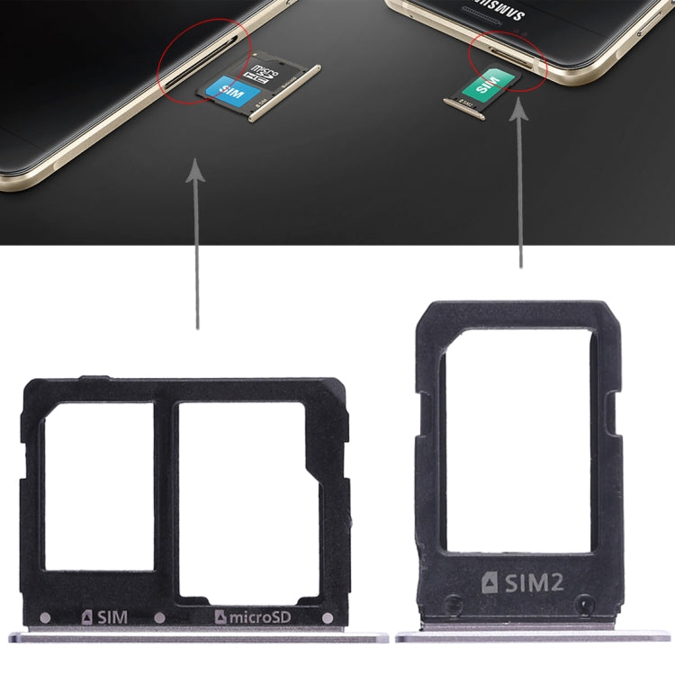 Samsung Galaxy A5108/A7108 Dual SIM & Micro SD Card Tray Replacement (Grey) - Quality Checked