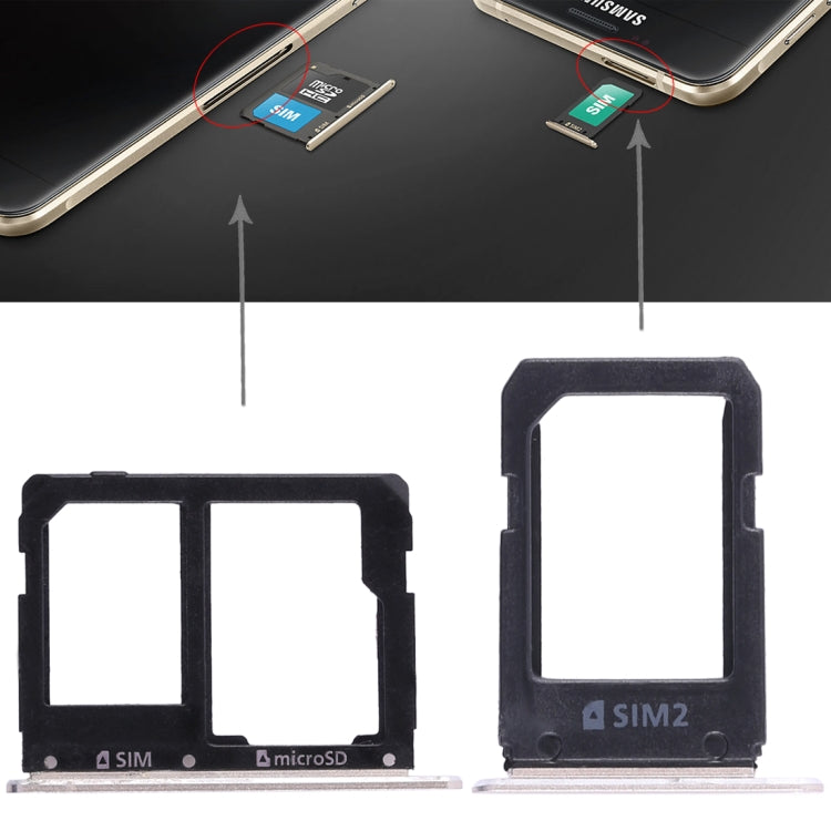 Gold 2 SIM Card Tray + Micro SD Card Tray for Samsung Galaxy A5108 / A7108 - Replacement Part