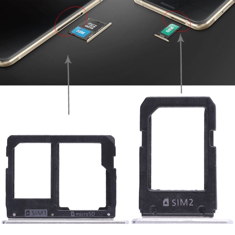Samsung Galaxy A5108 / A7108 Dual SIM & Micro SD Card Tray (White) - Replacement Parts