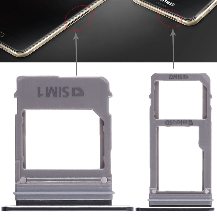 Black 2 SIM Card Tray & Micro SD Card Tray for Samsung Galaxy A520/A720 - Replacement Part