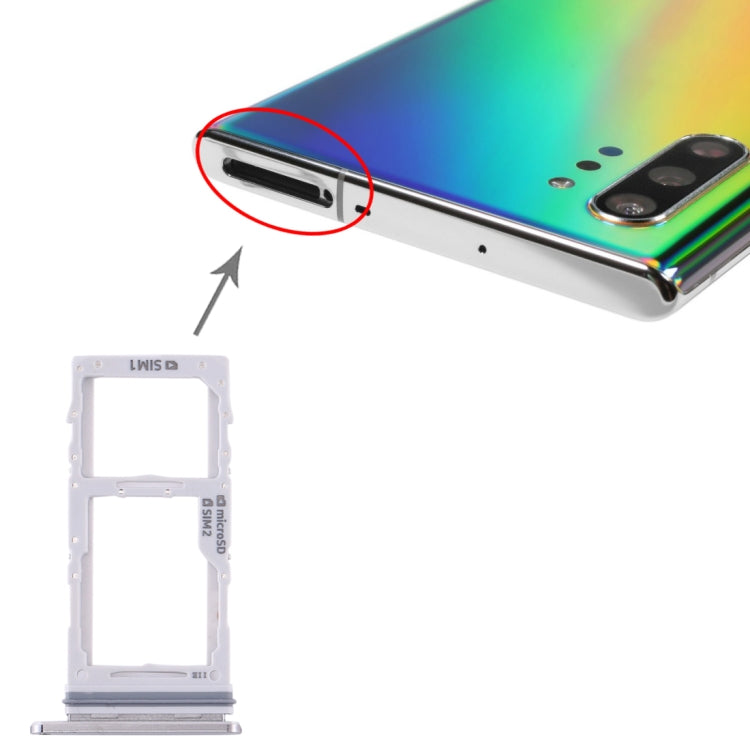 Samsung Galaxy Note10+ SIM Card Tray & Micro SD Card Tray (Grey) - Replacement Part for Optimal Functionality