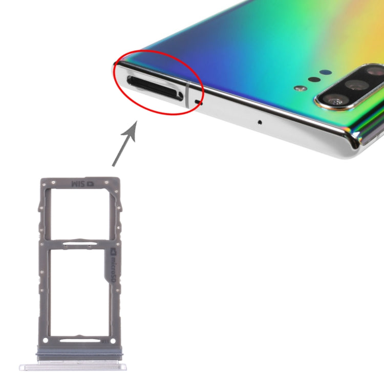 Samsung Galaxy Note10+ SIM & Micro SD Card Tray Replacement (White) - Compatible & Quality Assured