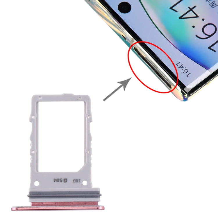 Pink SIM Card Tray for Samsung Galaxy Note10+ 5G - Replacement Part, Professionally Checked