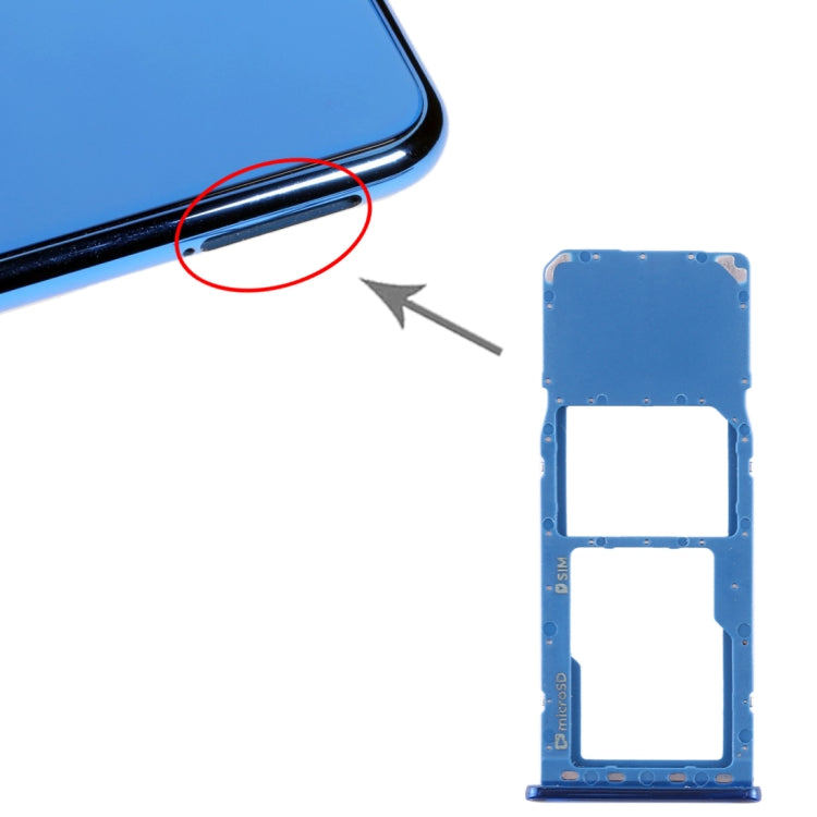 Samsung Galaxy A7 (2018) / A750F SIM & Micro SD Card Tray Replacement - Blue, Fully Compatible
