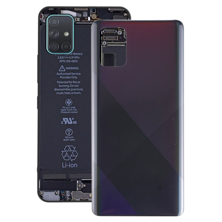 Original Black Battery Back Cover Replacement for Samsung Galaxy A71 - Professional Installation Recommended