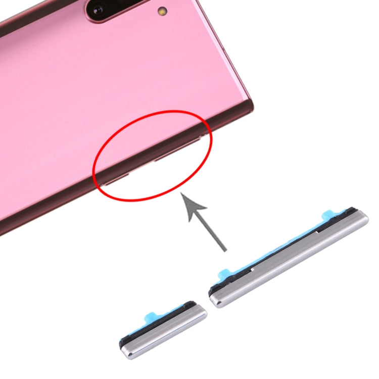 Samsung Galaxy Note10 Replacement Power & Volume Control Buttons (Silver) - Compatible & Fully Functional