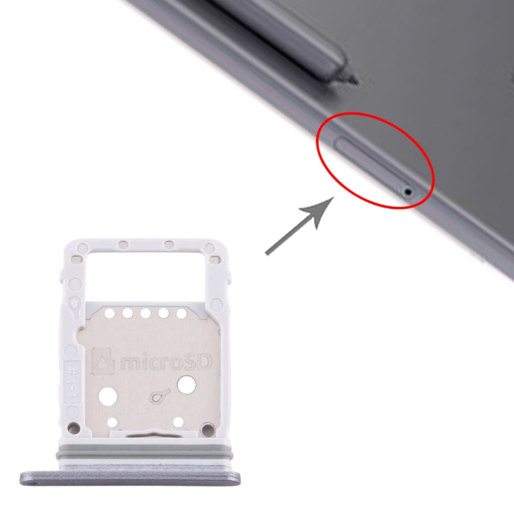 Samsung Galaxy Tab S6 SM-T860 Silver SIM & Micro SD Card Tray Replacement - Compatible & Checked Quality