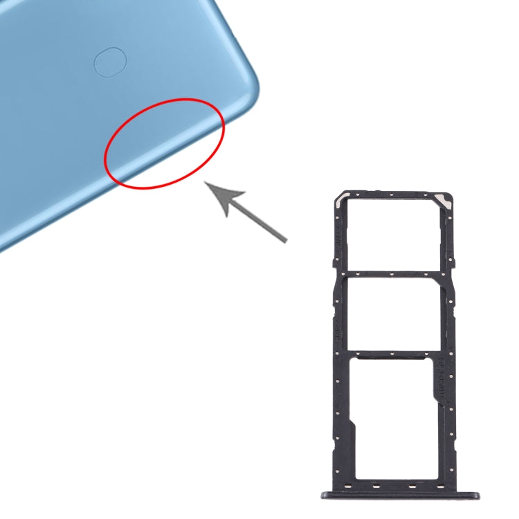 Samsung Galaxy A11 SM-A115 SIM Card Tray & Micro SD Card Tray Replacement (Black) - Compatible & Checked