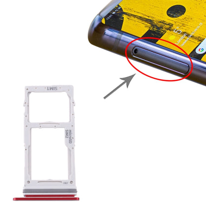 Samsung Galaxy Note 10 Lite SM-N770 SIM & Micro SD Card Tray Replacement (Red) - Compatible & Checked