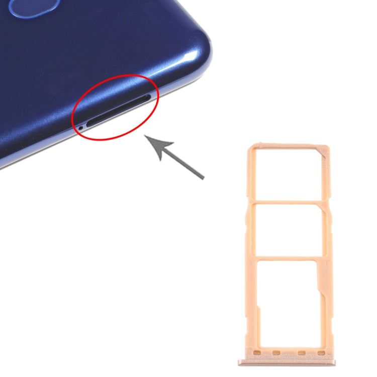 Gold SIM Card Tray Set for Samsung Galaxy M10 SM-M105 - Includes SIM & Micro SD Card Trays