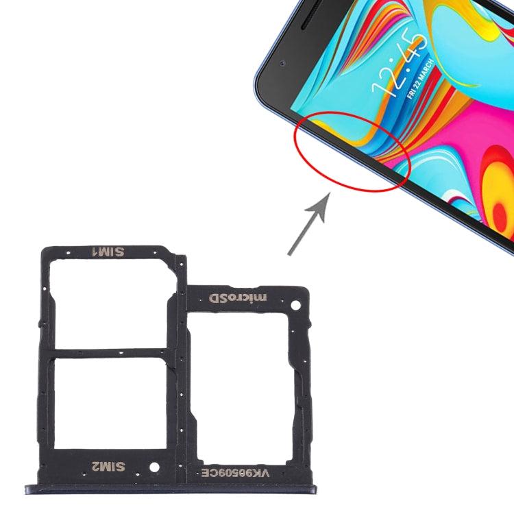 Samsung Galaxy A2 Core SM-A260 SIM Card Tray & Micro SD Card Tray Replacement (Black)