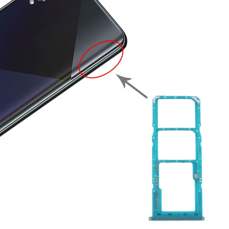 Samsung Galaxy A50s SM-A507 SIM Card Tray + Micro SD Card Tray (Green) - Replace Broken Parts, Professional Installation Recommended