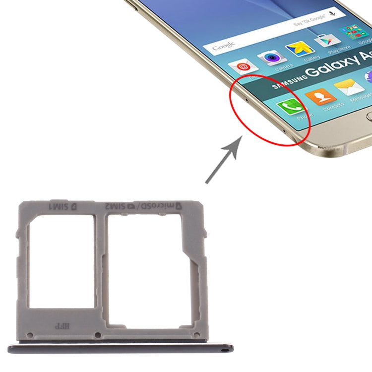 Samsung Galaxy A8 Star / A9 Star SM-G8850 SIM Card Tray & Micro SD Card Tray Replacement (Black)