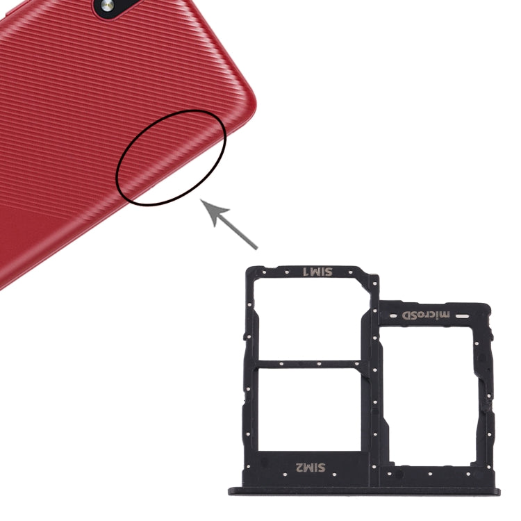Black SIM & Micro SD Card Tray for Samsung Galaxy A01 Core SM-A013 - Replacement Part