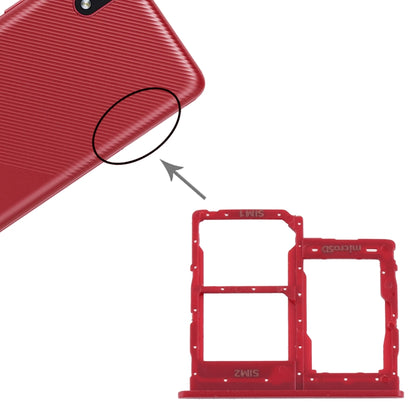 Samsung Galaxy A01 Core SM-A013 SIM Card Tray + Micro SD Card Tray Replacement (Red) - Compatible Parts