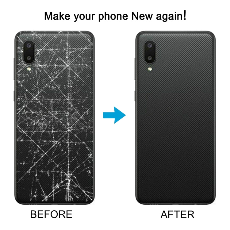 Samsung Galaxy A02 Back Cover Replacement with Camera Lens Frame (Black) - Perfect Fit & Quality Assured