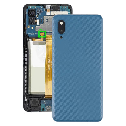 Samsung Galaxy A02 Blue Battery Back Cover with Camera Lens Frame - Durable Replacement Part