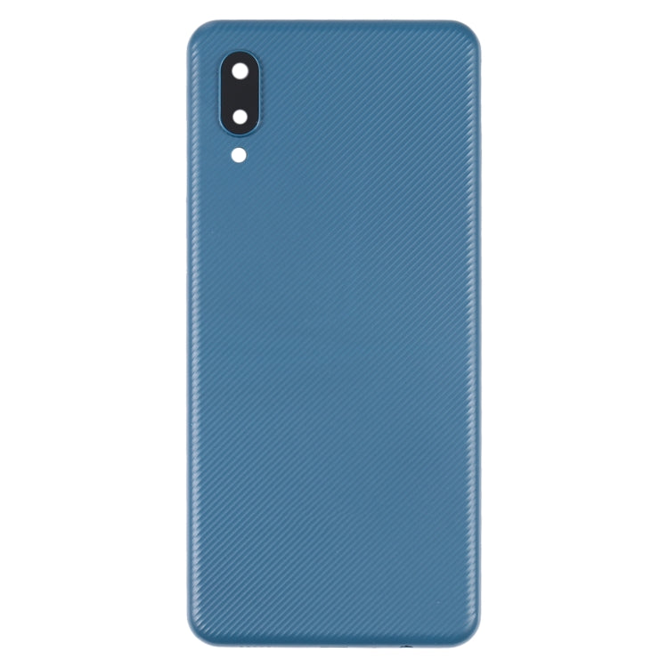 Samsung Galaxy A02 Blue Battery Back Cover with Camera Lens Frame - Durable Replacement Part