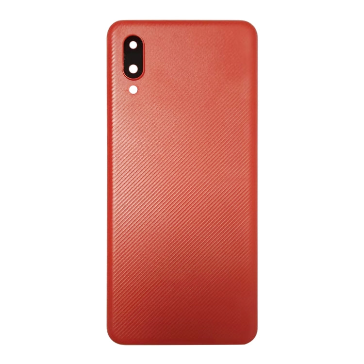 Samsung Galaxy A02 Red Battery Back Cover with Camera Lens Frame - Compatible Replacement Part