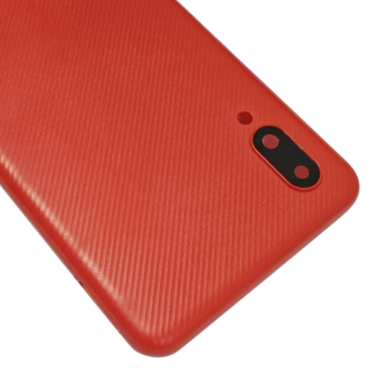 Samsung Galaxy A02 Red Battery Back Cover with Camera Lens Frame - Compatible Replacement Part