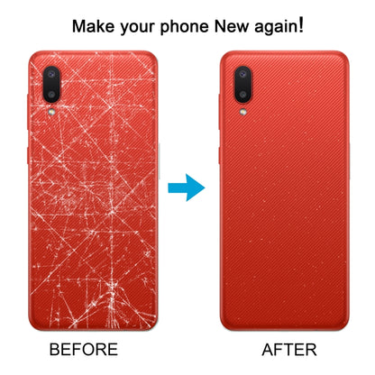 Samsung Galaxy A02 Red Battery Back Cover with Camera Lens Frame - Compatible Replacement Part