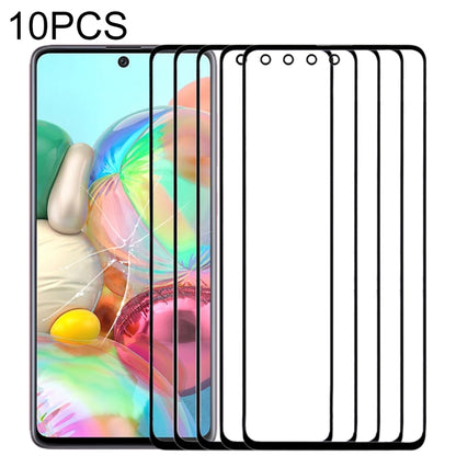 10pcs Black Front Screen Outer Glass Lens Replacement for Samsung Galaxy A71 - Quality Tested