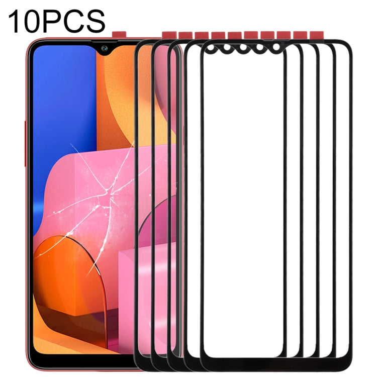 10pcs Black Front Screen Outer Glass Lens for Samsung Galaxy A20s - Replacement Parts